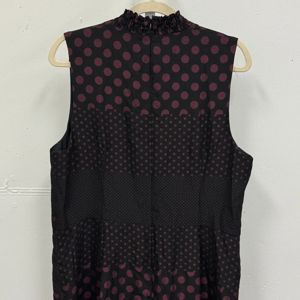 Who What Wear Dark Polka Dot Sleeveless Midi‎ Dress XXL Smocked  Whimsical Retro
